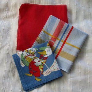 Set of 3 vintage handkerchiefs